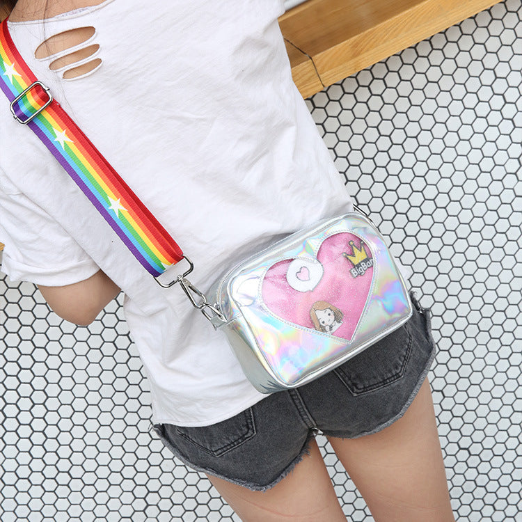 Laser Heart Rainbow Shoulder Bag YV40263