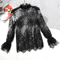 Lace mesh gauze shirt YV40809