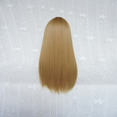 Gold-green mixed long straight wig YV42696