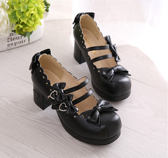 Kawaii Lace Bow Straps Shoes YV2145