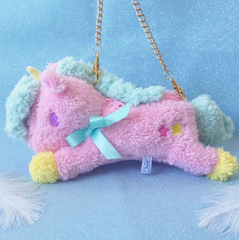 Cute binary star unicorn wool slanted straddling purse YV2288