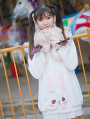 Japanese antlers blush hooded scarf gloves collar YV2305