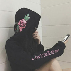 REVIEW  FOR ROSE EMBROIDERED DON'T TALK TO ME HOODED YV3020