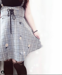 Review for  Fashion  flower plaid braces skirt + knitted two-piece set  YV7053