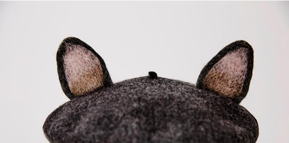 Cute dark gray cat ears berets  YV2407