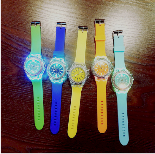 Korean cute candy color jelly glow luminous couple watch YV2483