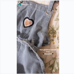 REVIEW FOR CUTE HEART EMBROIDERY OVERALL JEANS YV2417