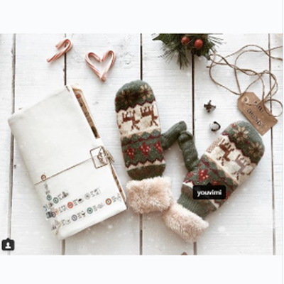 Review for cutekawaii christmas winter knitting gloves yv5132