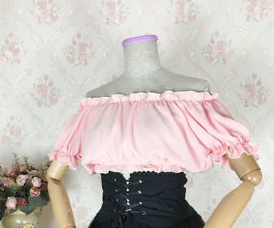 Sweet barbie lolita dew shoulder chiffon blouse  YV16098