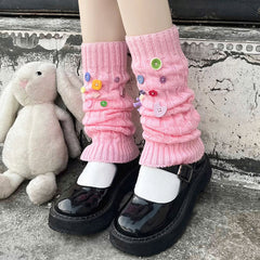 jk cute color button socks YV47151
