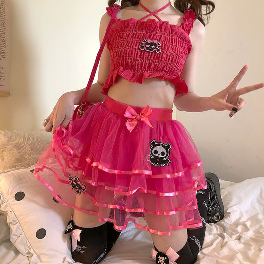 punk lace skirt   y00250