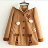 Cute love heart Venonat bowknot woolen coat YV2469
