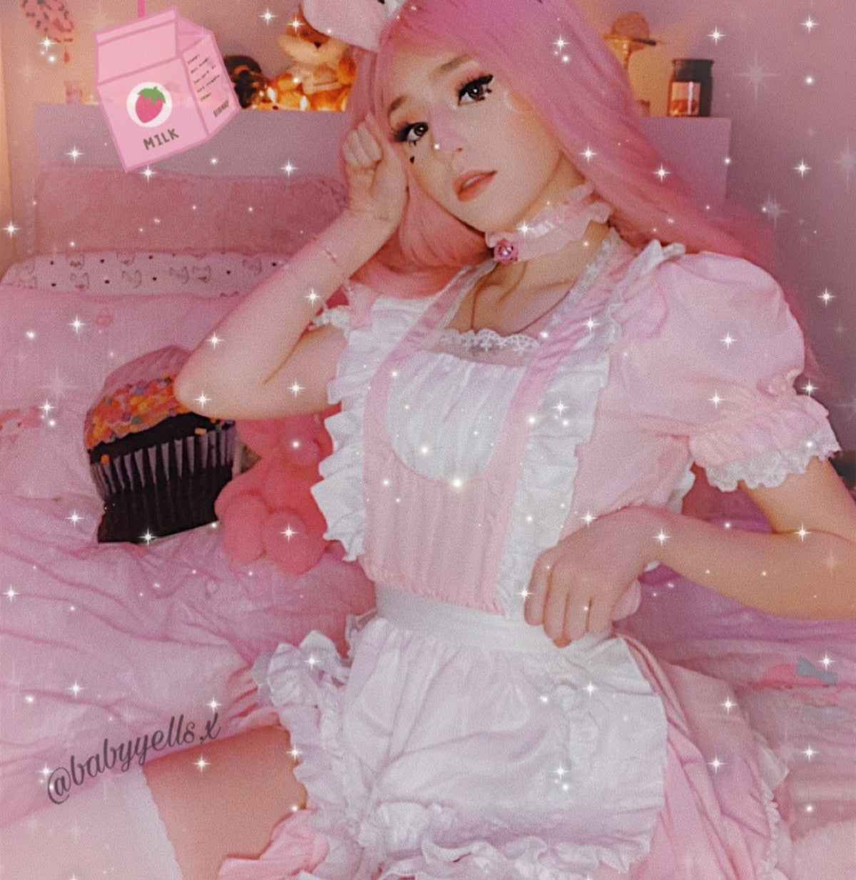 Review for cosplay pink maid dress suit YV43753