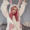 Review for Cute rabbit ears hooded pajamas set YV43592