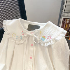 Soft girl cute doll collar lace shirt YV47141