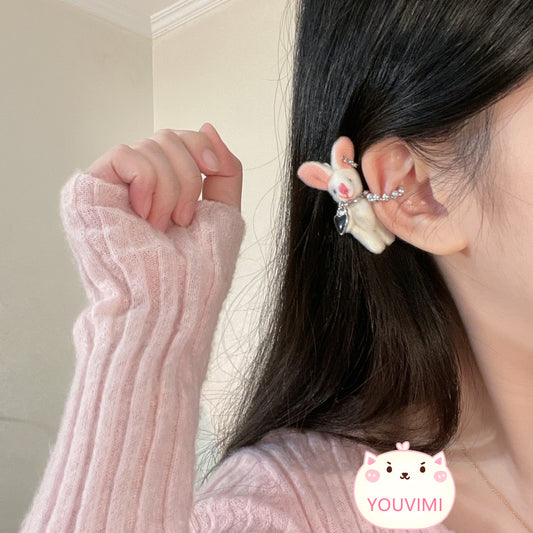 Cute plush bunny earrings yv31459