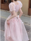 Pink Puff Sleeve Dress yv31478