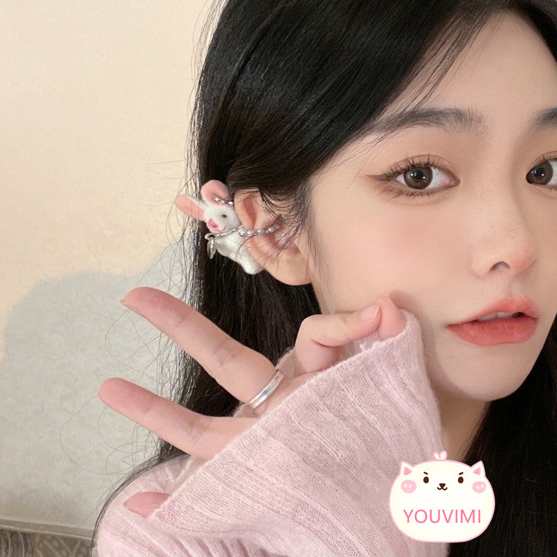 Cute plush bunny earrings yv31459
