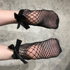 Black Fishnet ribbon socks 2 pairs set  YV7027