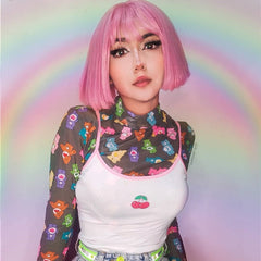 Lolita short pink wig YV43556