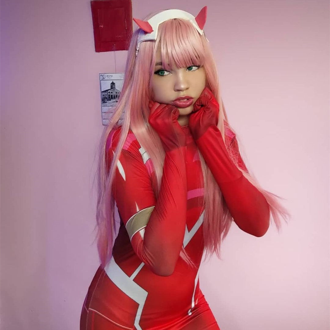 Review for ZERO TWO pink cosplay wig yv30114