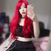 Review for lolita red long curly wig yv42771