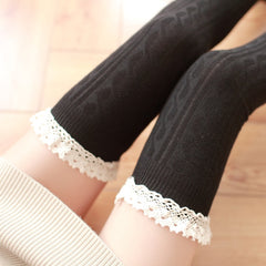 Crochet lace thigh high stockings YV7026