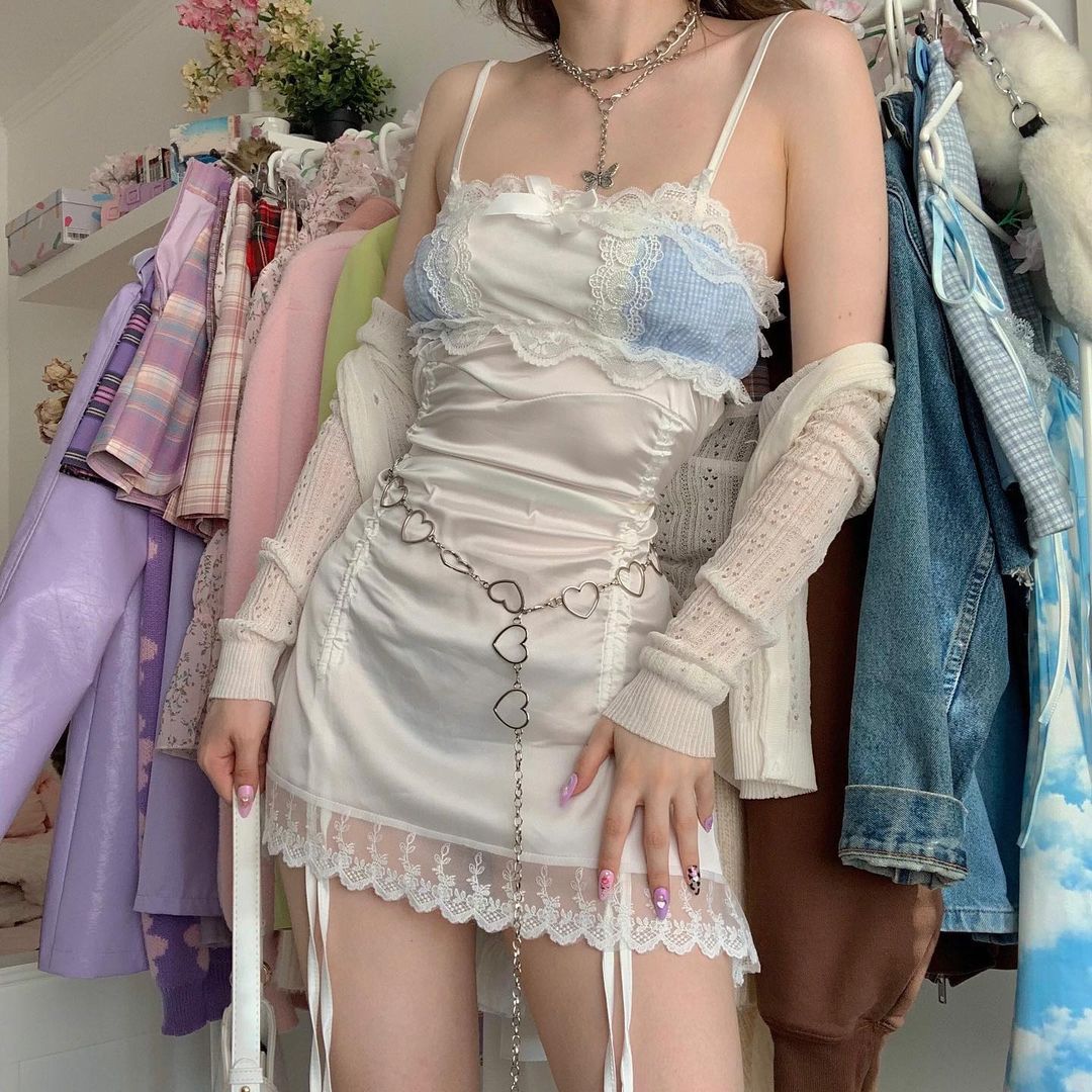 Review for Bow lace maid nightdress set yv42603