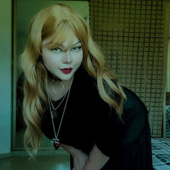 Lolita gold long roll wig yv42264