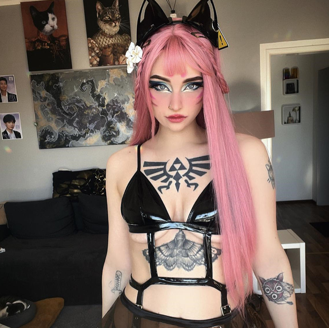 Review for Pink lolita big waves Ji Fa wig YV42739