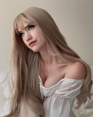 Fashion long straight hair blonde wig YV43346