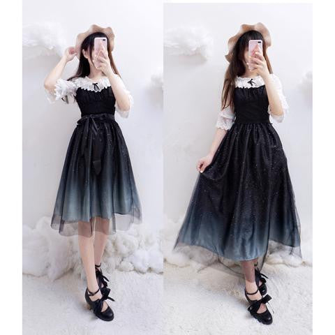 Galaxy Blue/Black Starry Fairy Dress  YV16031