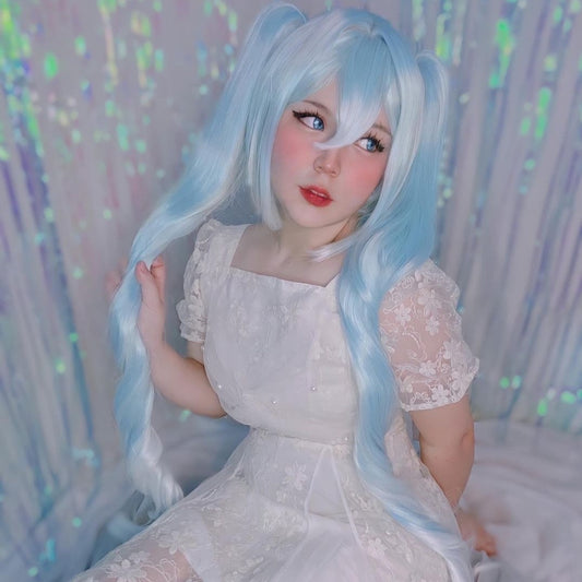 Snow miku princess cosplay wig YV30132