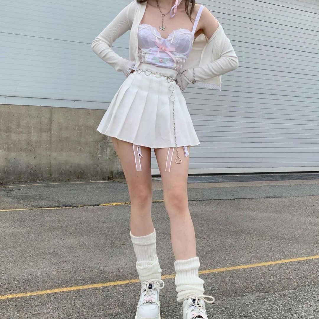 Review For High Waist College Wind Tennis Pleated Skirt YV224 main image 0
