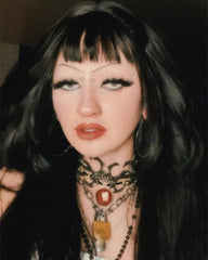 lolita long straight black wig yv31371