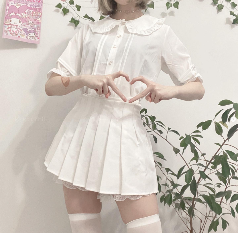 Review For Cute Doll Collar Button Shirt Yv42372 main image 1